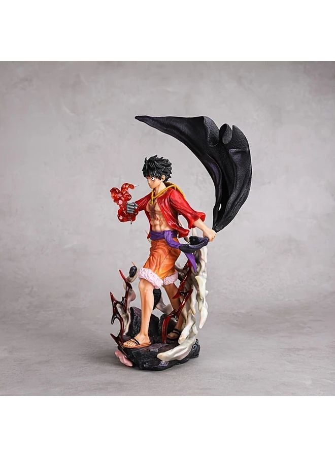 One Piece Luffy Walking Flying Action Figure With Flaming Fist And Black Wing - Image 5